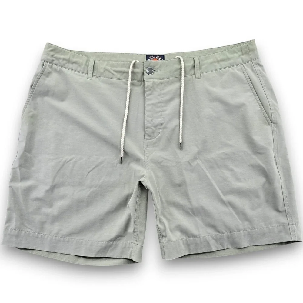 Faherty All Day Shorts Mens 38 Sage Green 7 Inseam Hybrid Stretch Quick Dry Swim